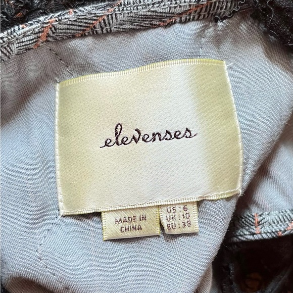 Anthro Elevenses Black Lace Medley Jumpsuit Feather Print Bottom, 6 - Picture 8 of 11